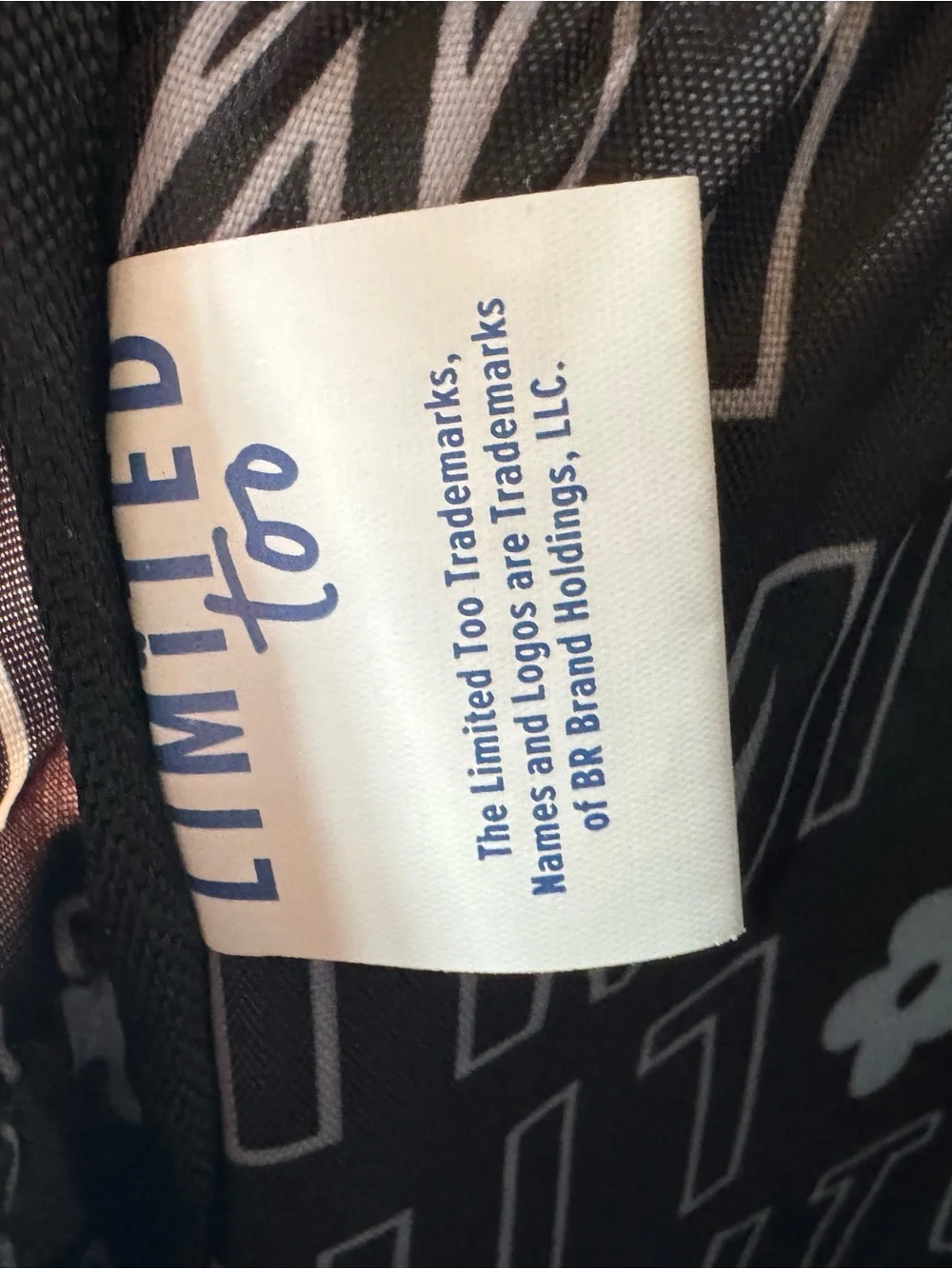Limited Too Black & White Tie-Dye back pack w lunch Bag with Mint Logo